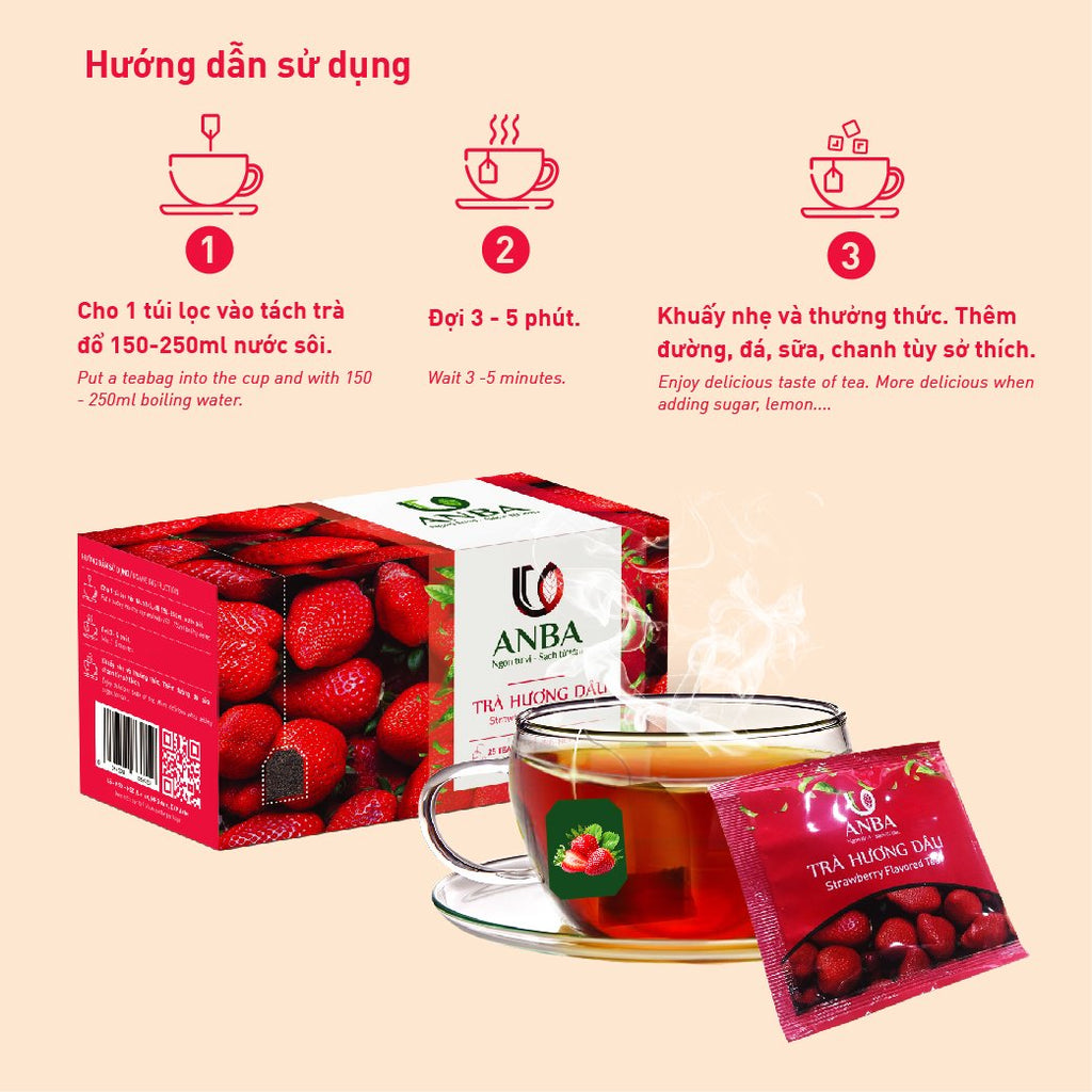 ANBA Tea Bags 25 Count Naturally Caffeine-Free Pure & Handpicked Herbal Infusion With Variety Flavors