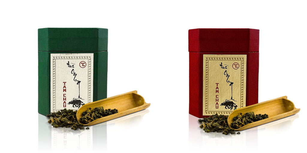 Tam Chau - Original Oolong Tea Red & Green Box Vietnamese Tea 100g