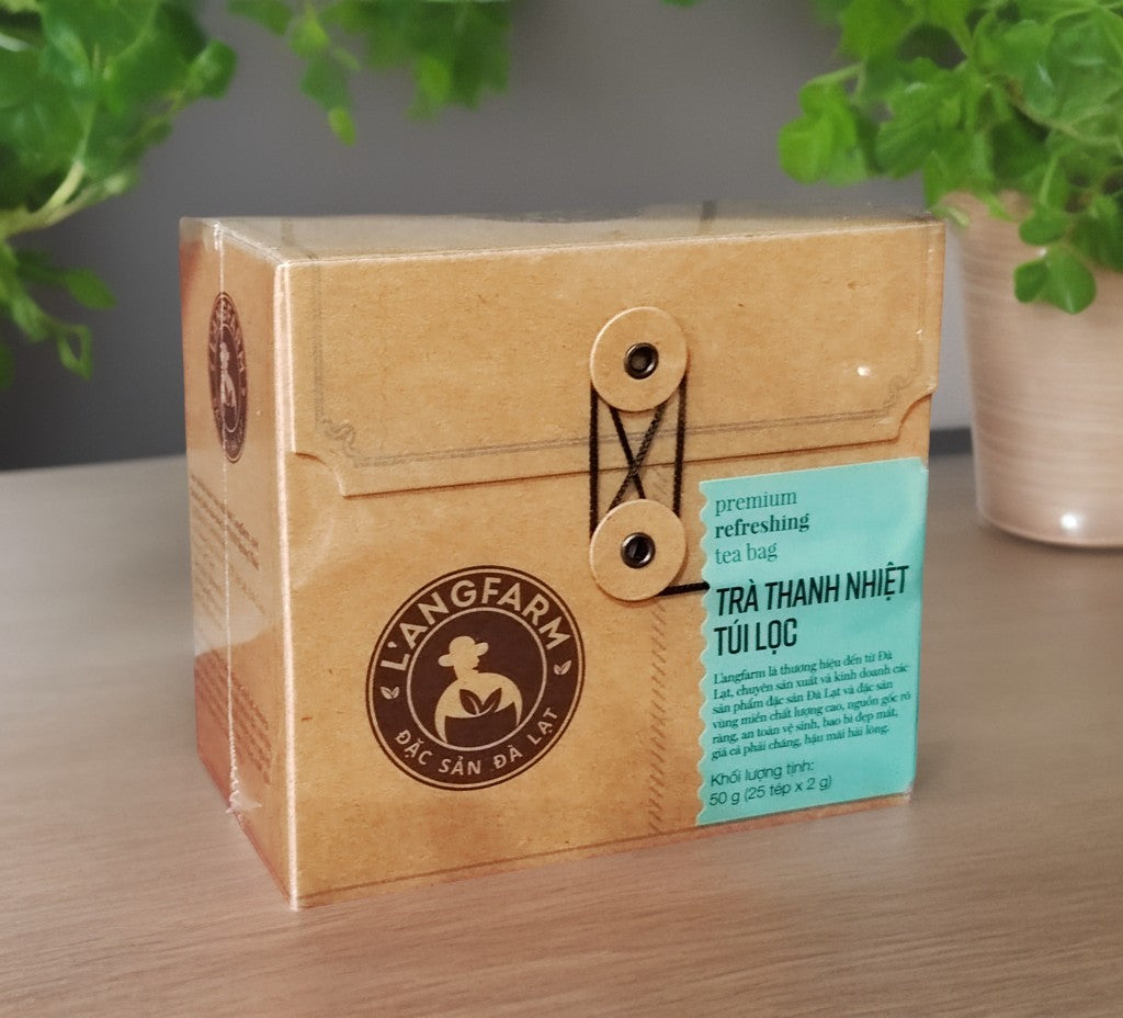 L'angfarm - Assorted Flavors Tea Bags, 1 Box 50grams 25 Tea Bags - Kraft Wrap Design