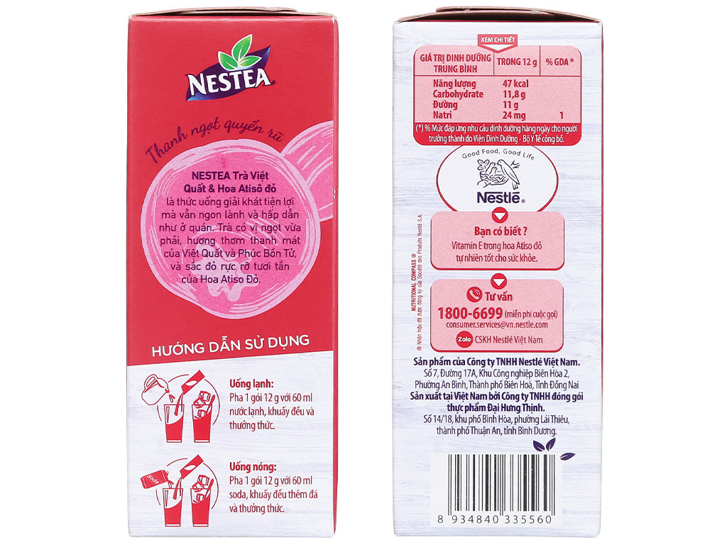 Nestea Instant Tea - Fruits & Berry Hibiscus, Lemon, Jasmine Flavour - Fresh, Sweet Tea