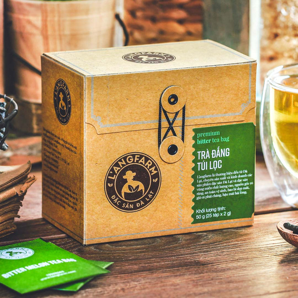 L'angfarm - Assorted Flavors Tea Bags, 1 Box 50grams 25 Tea Bags - Kraft Wrap Design