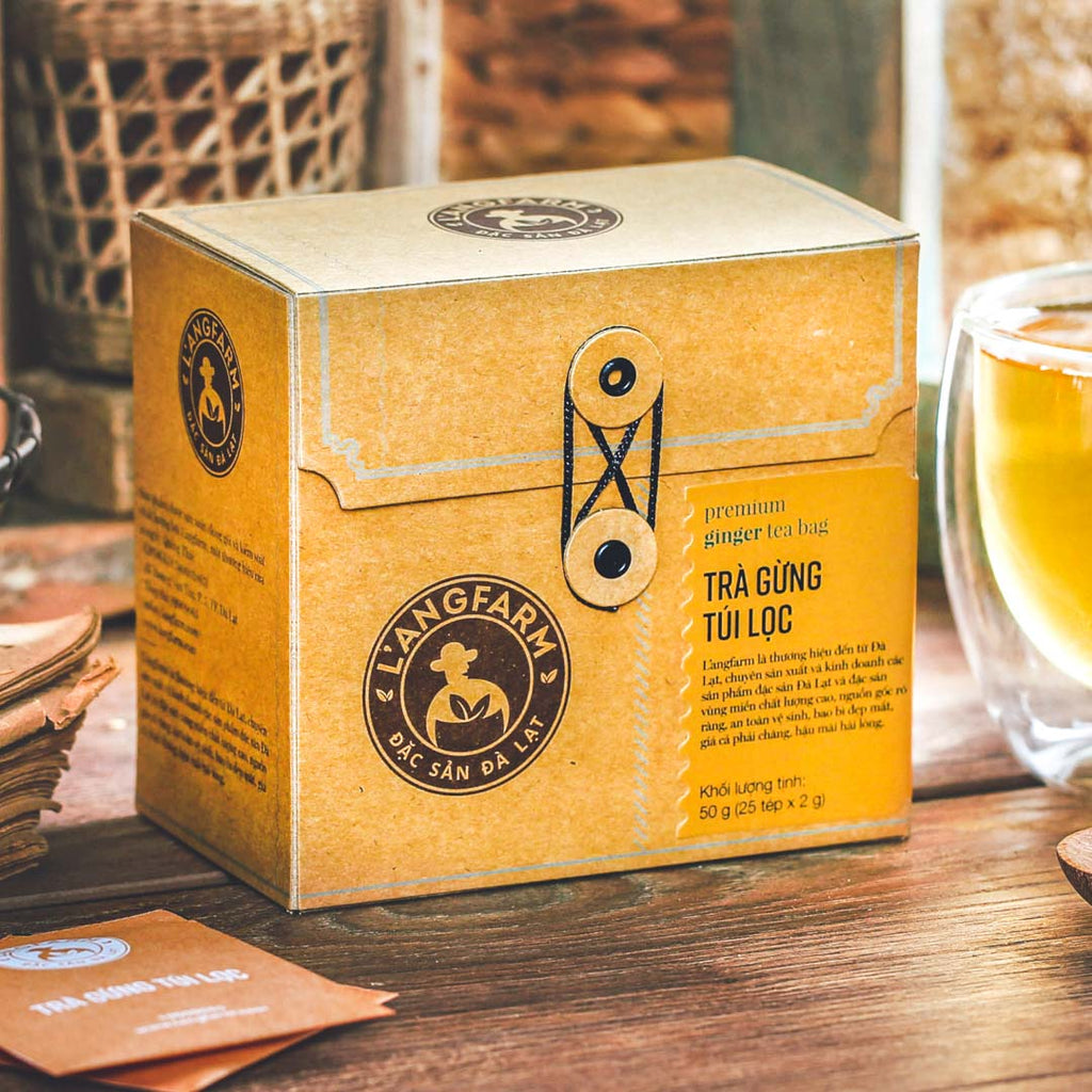 L'angfarm - Assorted Flavors Tea Bags, 1 Box 50grams 25 Tea Bags - Kraft Wrap Design