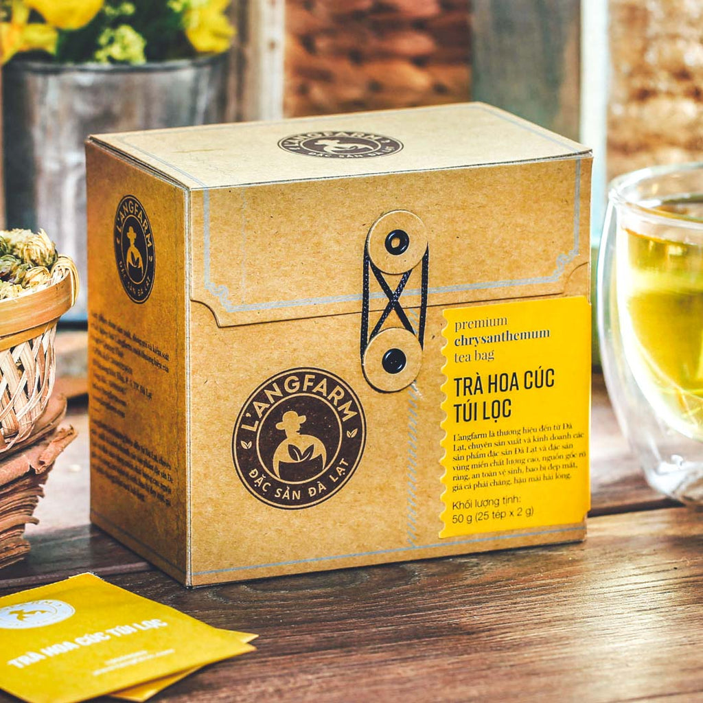 L'angfarm - Assorted Flavors Tea Bags, 1 Box 50grams 25 Tea Bags - Kraft Wrap Design