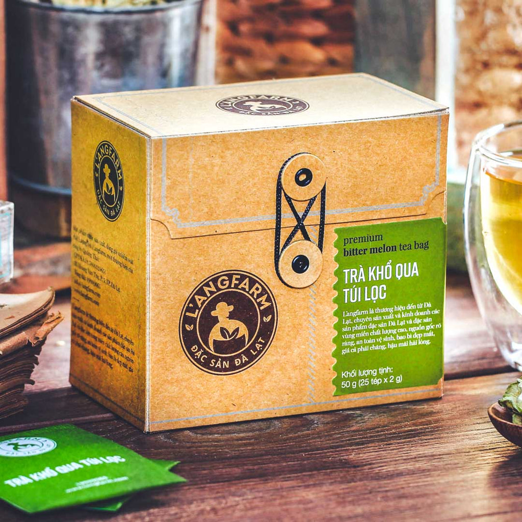 L'angfarm - Assorted Flavors Tea Bags, 1 Box 50grams 25 Tea Bags - Kraft Wrap Design