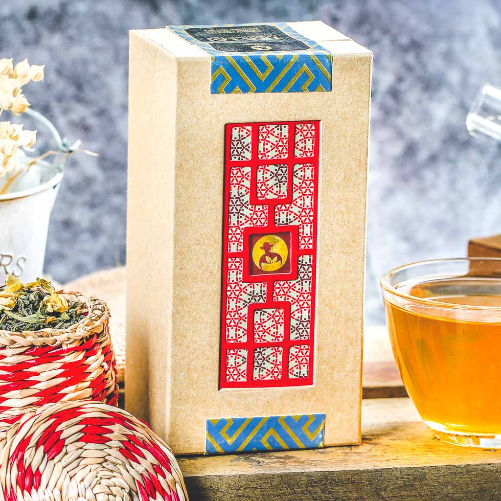 Langfarm-Special Gift With 3 Flavors Green Tea, Oolong & Jasmine Tea -Red Window Design