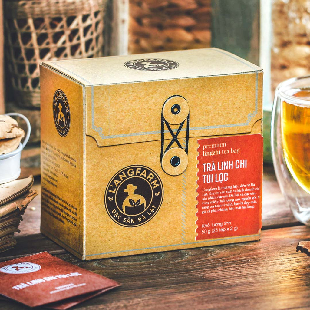 L'angfarm - Assorted Flavors Tea Bags, 1 Box 50grams 25 Tea Bags - Kraft Wrap Design