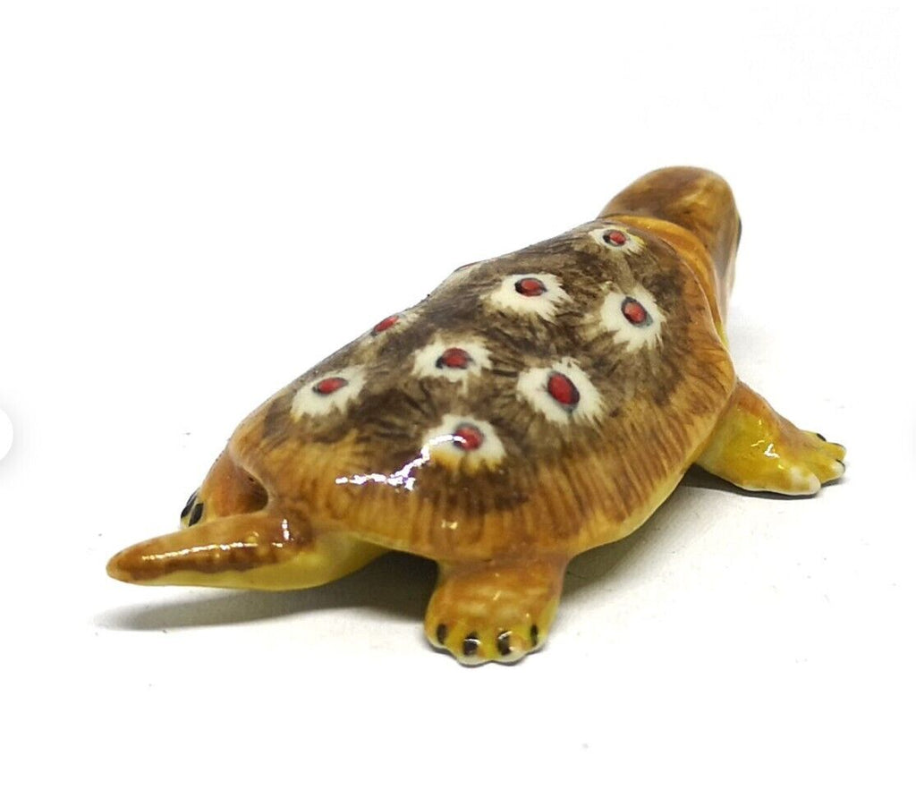 Painted Turtle Logger Head Tourtise Ceramic Miniature Figurine Porcelain Animal
