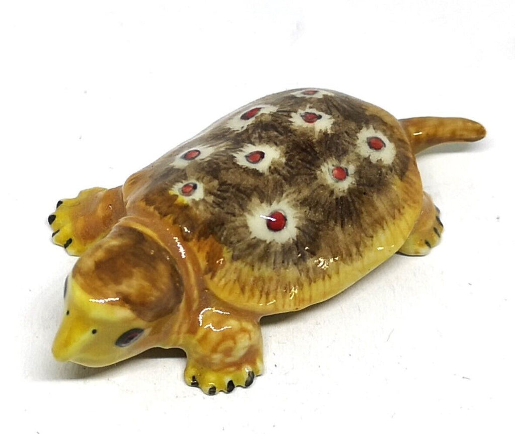 Painted Turtle Logger Head Tourtise Ceramic Miniature Figurine Porcelain Animal