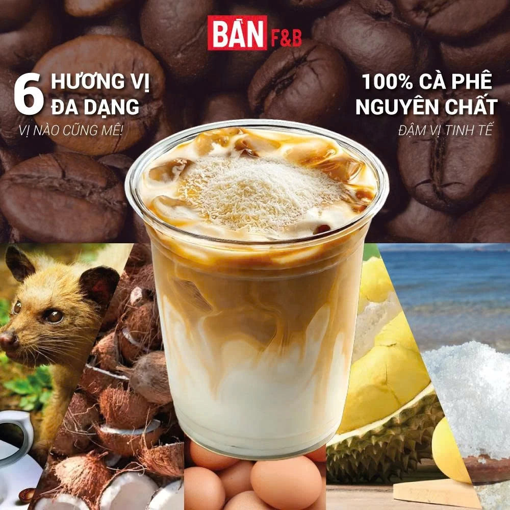 BAN F&B Eah'Leo Daklak Coffee Landscapes Weasel Original/Egg Coffee/ Salt Coffee