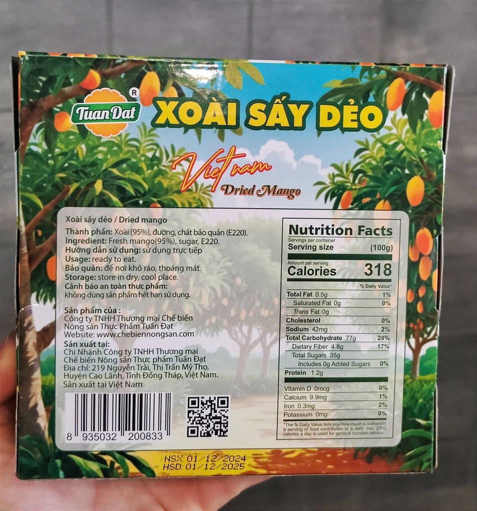 Tuan Đat Soft-Dried Mango - Rose-Shaped Box 195g & 500g Xoai Say Deo