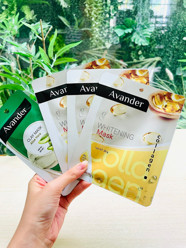 Set of 3 AVANDER Sheet Masks for All Skin Types Vietnamese Brand Vietsway USA seller