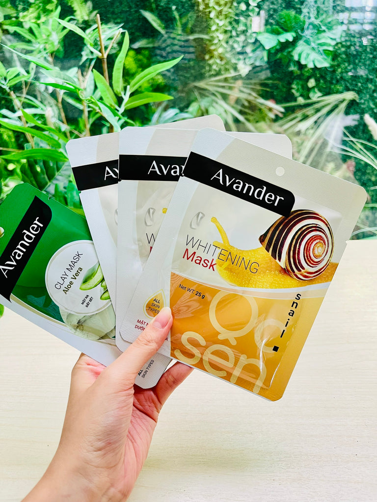 Set of 3 AVANDER Sheet Masks for All Skin Types Vietnamese Brand Vietsway USA seller