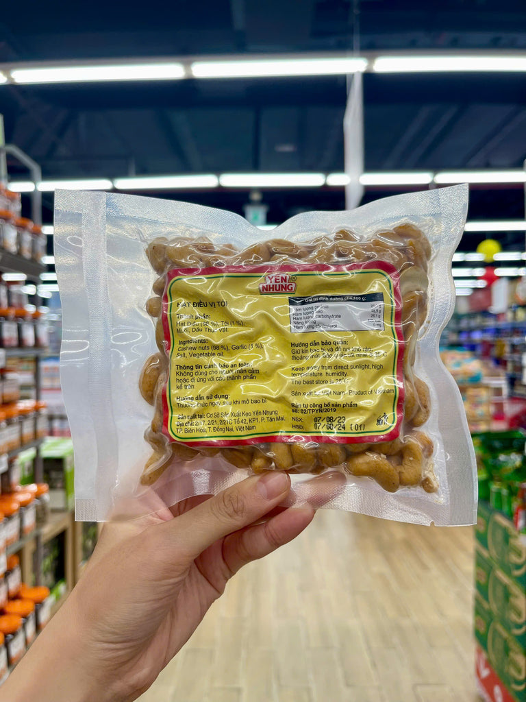 Yen Nhung Vietnamese Cashews Flavored Honey, Garlic & Salted Sugar 500 GRAMS