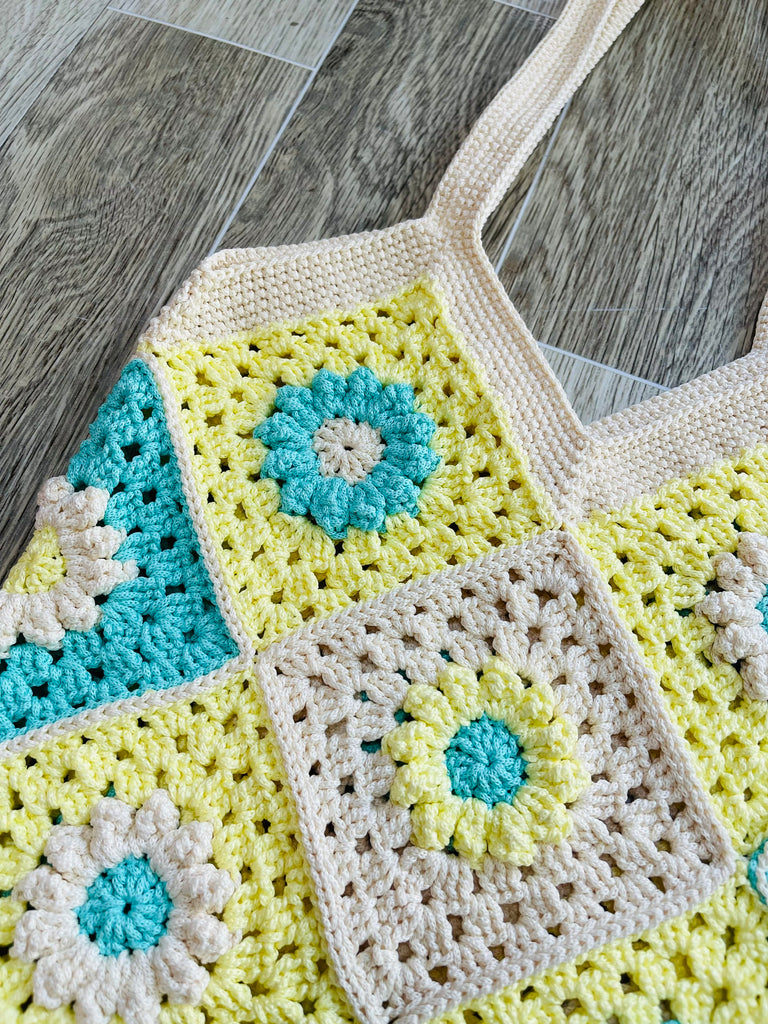 Round Crochet Bag NATURAL Flower Vintage Vibe Different Color NEW ASIA