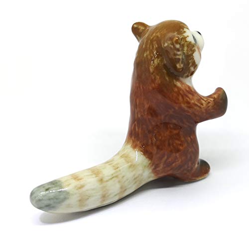 Ceramic Red Panda Figurine Animal Standing Craft Miniature Collectible Porcelain DIY Gift