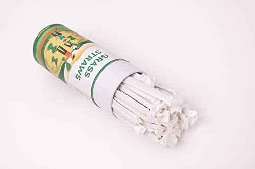 Green Joy Grass Straws - 100% Natural - Eco-friendly - Drinking Tubes - Plastic Free - Compostable - Single-use - Crazy Straws Alternative to Plastic Straws, Paper Straws, Bamboo Straws 100 Packs