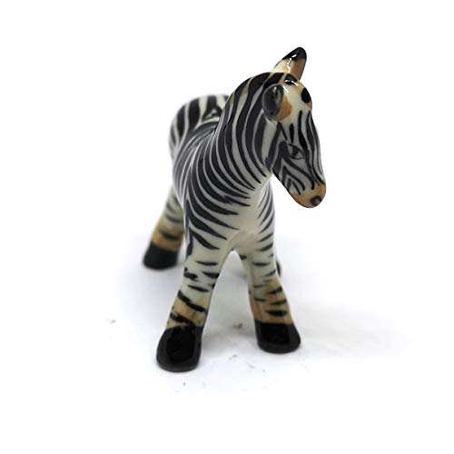 Zebra Figurine Ceramic Gift Collectibles Hand Painted Terrarium Garden Decor