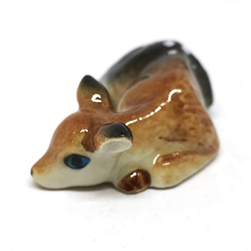 Ceramic Deer Bambi Figurine Craft Miniature Collectible Porcelain Animal Gift