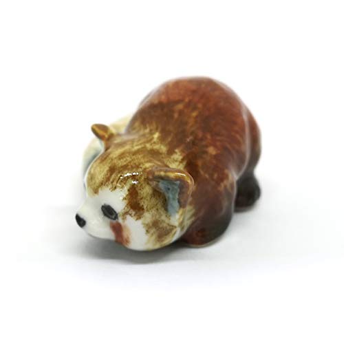 ZOOCRAFT Ceramic Red Panda Figurine Animal Craft Miniature Collectible Porcelain DIY Gift