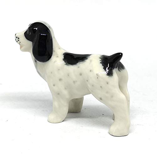 Ceramic Springer Spaniel Dog Figurine Craft Miniatures Collectible Animals