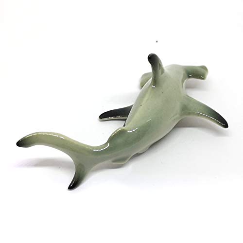 Hammerhead Shark Fish Figurine Ceramic Hand Paint Miniature Craft Collectible