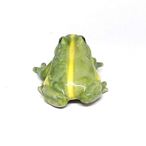 Ceramic Green Frog Figurine Miniatures Craft Collectible Garden Decoration Prop