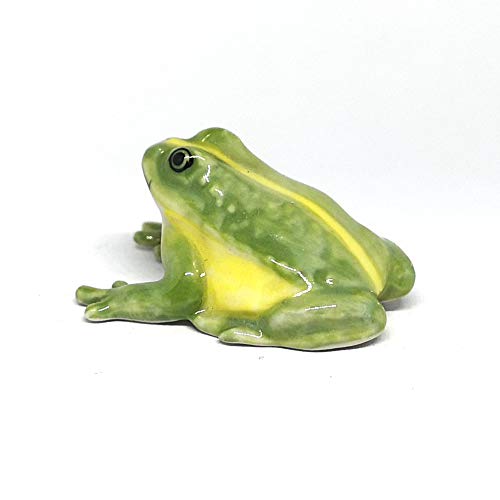 Ceramic Green Frog Figurine Miniatures Craft Collectible Garden Decoration Prop