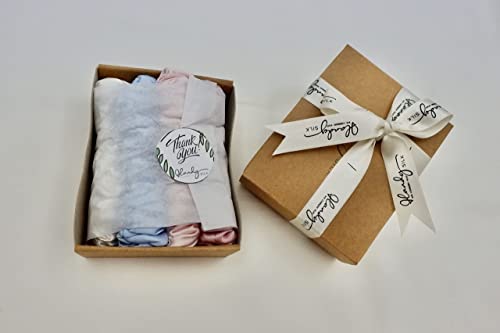 HANDYSILK 100% Mulberry Silk Scrunchie Ultra Soft Hair Damage Prevention Scrunchies for Women's Hair a Classic Lustrous Look