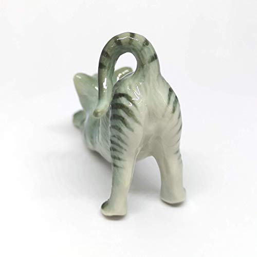 Collectible Gray & Brown Yoga Cat Figurine Ceramic Hand-Painted Home Decor