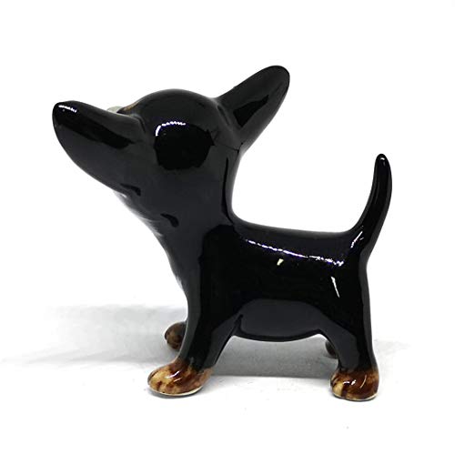 ZOOCRAFT Ceramic Chihuahua Dog Figurine Hand Painted Miniatures Collectible Personalized Gifts