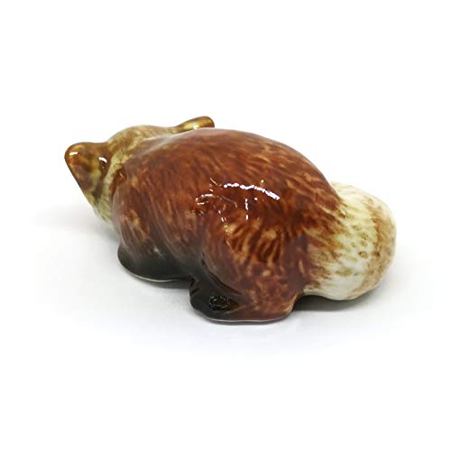 ZOOCRAFT Ceramic Red Panda Figurine Animal Craft Miniature Collectible Porcelain DIY Gift