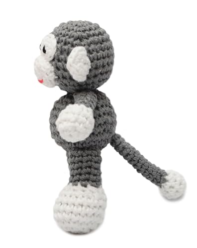 Bigfoot Monkey Handmade Amigurumi Stuffed Toy Knit Crochet Doll VAC (Gray)