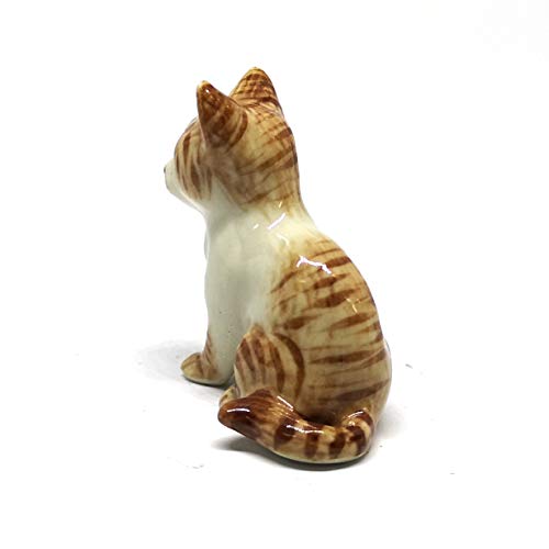 ZOOCRAFT Ceramic Siamese Cat Figurine Brown Hand Painted Porcelain Miniature Collectible