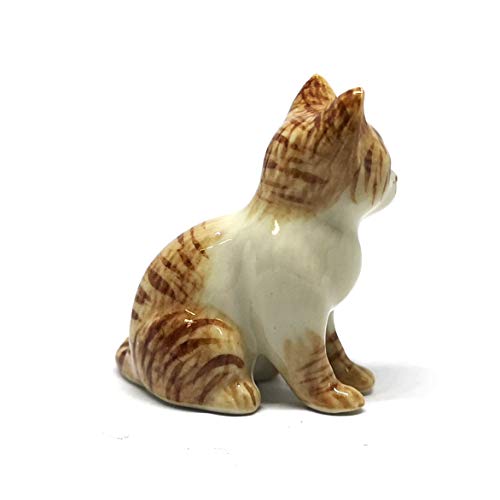 ZOOCRAFT Ceramic Siamese Cat Figurine Brown Hand Painted Porcelain Miniature Collectible