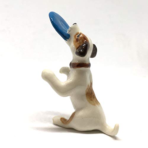 Ceramic Figurine Jack Russell Dog Playing Dollhouse Miniatures Collectibles DIY