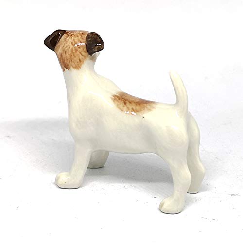 Ceramic Jack Russell Terrier Figurine Hand Painted Miniatures Collectible Personalized Gifts