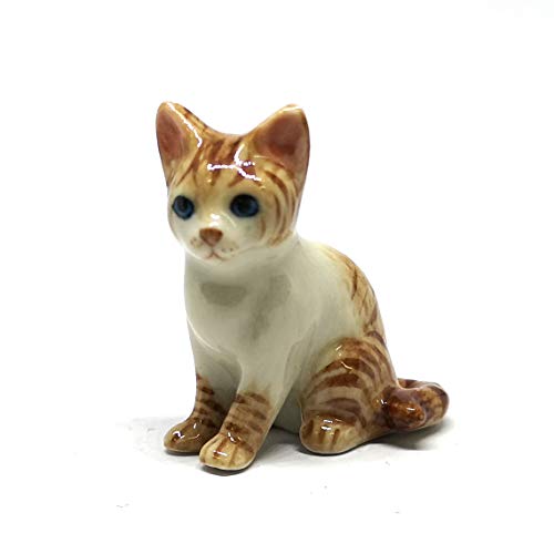 ZOOCRAFT Ceramic Siamese Cat Figurine Brown Hand Painted Porcelain Miniature Collectible