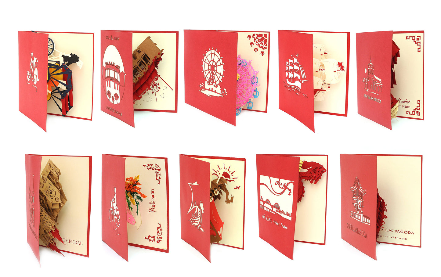Vietnamese Symbol Handmade 3D Pop Up Paper Card