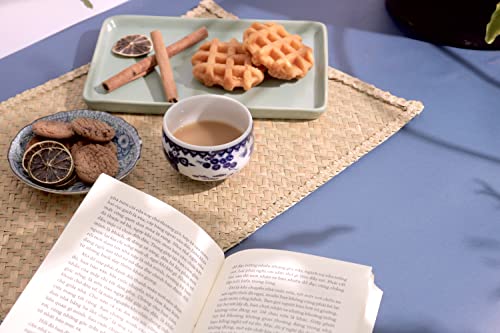 Green Joy Grass Placemats for Dining Table Waterproof - Rectangular Placemats β 12 x 17 Inches - Grass Placemats, Green Placemats, Placemat Set for Dining Table Kitchen Or Picnic Table Decor - Set of 4