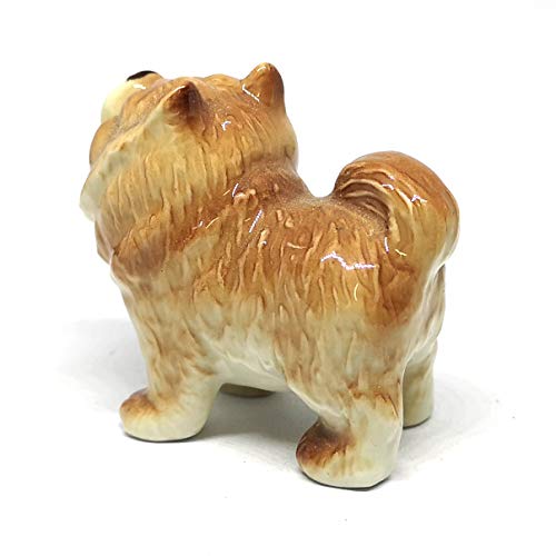 Ceramic Chow Chow Dog Breed Figurine Hand Painted Miniatures Animal Collectible