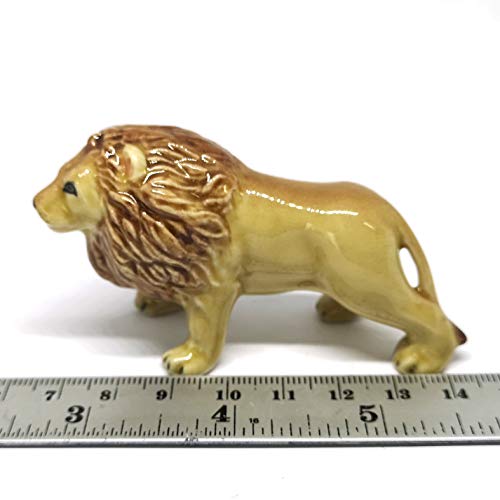 Lion Ceramic Figurine Handicraft Miniature Safari King of Jungle Collectible Home Decor