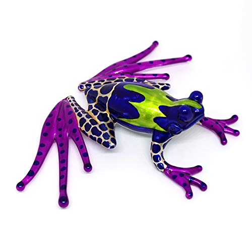 Collectible Frog Figurines Purple Blown Glass Hand Painted Animals Lovers Gift Collection Miniature Home Garden Terrarium Decor