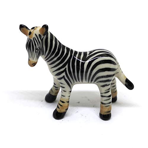 Zebra Figurine Ceramic Gift Collectibles Hand Painted Terrarium Garden Decor