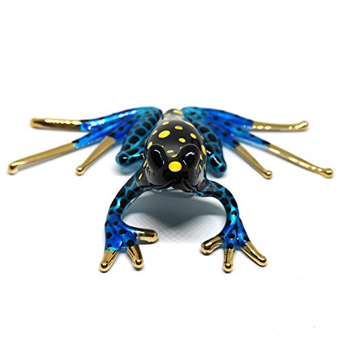 ZOOCRAFT Collectible Frog Figurines Blown Glass Hand Painted Animals Lovers Gift Collection Miniature Home Garden DIY Decor