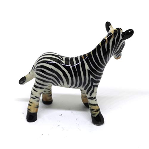 Zebra Figurine Ceramic Gift Collectibles Hand Painted Terrarium Garden Decor