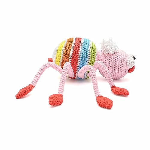 Silly Colorful Spider Handmade Amigurumi Stuffed Toy Knit Crochet Doll VAC