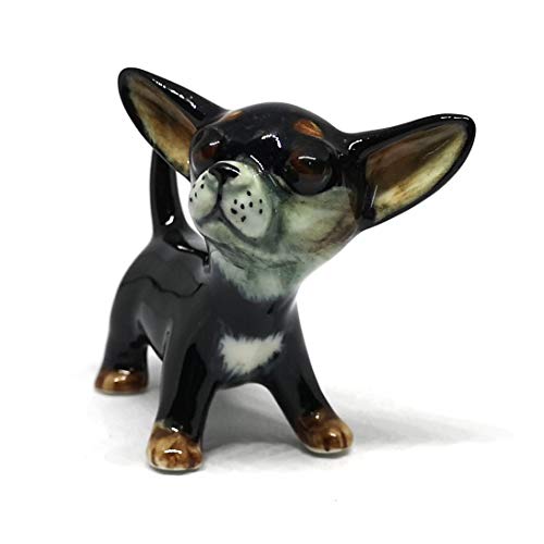 ZOOCRAFT Ceramic Chihuahua Dog Figurine Hand Painted Miniatures Collectible Personalized Gifts