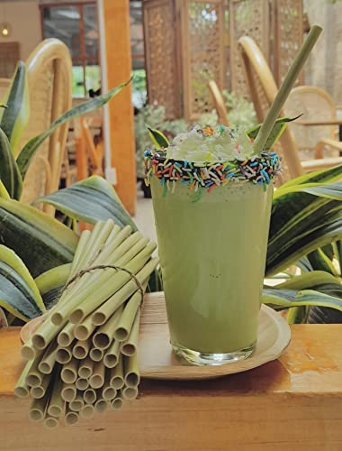 Green Joy Grass Straws - 100% Natural - Eco-friendly - Drinking Tubes - Plastic Free - Compostable - Single-use - Crazy Straws Alternative to Plastic Straws, Paper Straws, Bamboo Straws 100 Packs