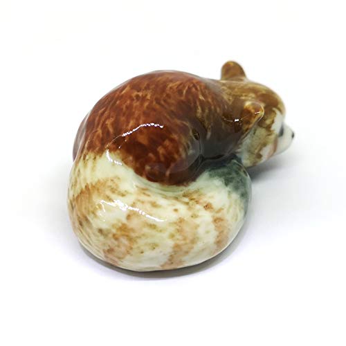 ZOOCRAFT Ceramic Red Panda Figurine Animal Craft Miniature Collectible Porcelain DIY Gift