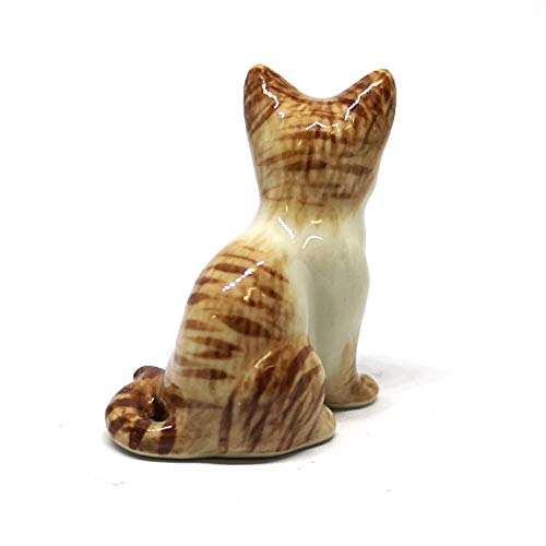 ZOOCRAFT Ceramic Siamese Cat Figurine Brown Hand Painted Porcelain Miniature Collectible